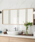Modern bathroom with Millbridge Dimmable Vanity Light With Four Frosted Glass Shades In Oil Rubbed Bronze Traditional Style Fixture For Above Bathroom Mirror Mount Up Or Down Large Backplate For Easy Renovations on the sides of the mirror.