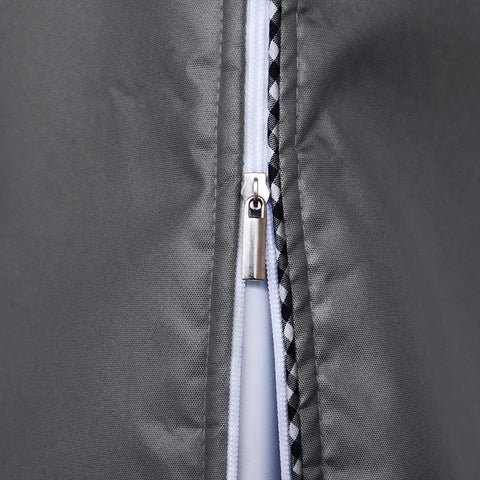 Close-up of zipper on Heavy Duty Waterproof Washing Machine Cover With Zipper, Dustproof Outdoor Protector For Top Load Or Front Load Washers And Dryers