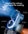 Cutaway view of Windowless Portable Air Conditioner For Any Room, 26.1-Inch Evaporative Cooler No Window Needed, motor and design details shown.