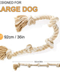 Indestructible Rope Toy For Heavy Chewers, 3 Feet Long With 5 Knots, Tough Cotton Tug Of War Chew Toy, detailed view