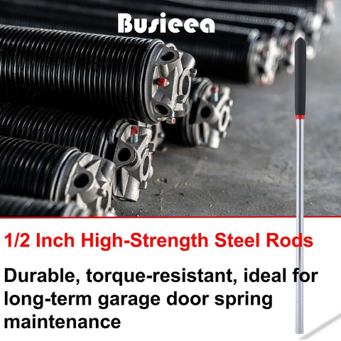 Four Pack Sixteen Inch Garage Door Winding Rods For Torsion Springs with half inch high strength steel and rubber handle