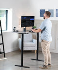 VIVO Electric Standing Desk Frame Single Motor Height Adjustable Workstation Base With Memory Settings Fits 41-74 Inch Tops in home office