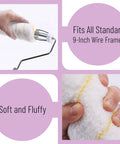 Close-up of Five Pack Half Inch Nap Nine Inch Paint Roller Covers For All Paints And Stains, showing softness and fit for 9-inch frames.