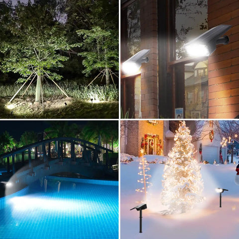 Lit Outdoor Solar Motion Sensor Lights With Bright LED Illumination IP68 Waterproof Landscape Path Lights 3 Lighting Modes 2 Pack