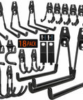 Heavy Duty Garage Hooks 18 Pack With Non Slip Coating For Hanging Bikes Ladders Garden Tools And Hoses Durable Steel Storage Hooks