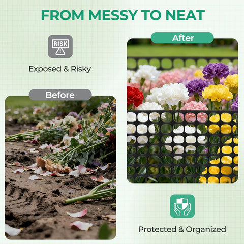 Plastic Garden Fence Netting Roll 4x100ft Reusable Temporary Fencing For Animals And Plants Mesh Barrier With 1.7x1.7in Openings protecting flowers