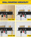 Two Tier Wall Mount Tool Rack For Screwdrivers And Pliers With 35 Holes, Heavy Duty Metal Organizer For Workbench on various walls