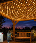 480 LED Gazebo Net Lights 10x10ft Mesh Curtain Outdoor Waterproof For Canopy Garden Party Wedding Warm White Twinkling Like Stars
