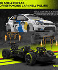 All Terrain RC Monster Truck For Adults With Gyro Top Speed 50 Plus MPH 4WD Off Road Rally Car Waterproof Remote With LED Lights Built Tough 1.2mm PC Body Realistic Graphics, car shell components displayed with chassis