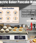 Commercial Electric Griddle Featuring Pure Copper Plates For Effortless Flipping Of Japanese Souffle Pancakes And Pillowy Dorayaki Sweets Smart Temperature Control For Top Shelf Kitchen Hustlers And Stands with intelligent temperature controls and pancakes.