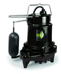 "One Third HP Cast Iron Sump Pump With Vertical Switch, 3160 GPH, Beefy Non Clogging Vortex Impeller, Thermoplastic Volute, Black"