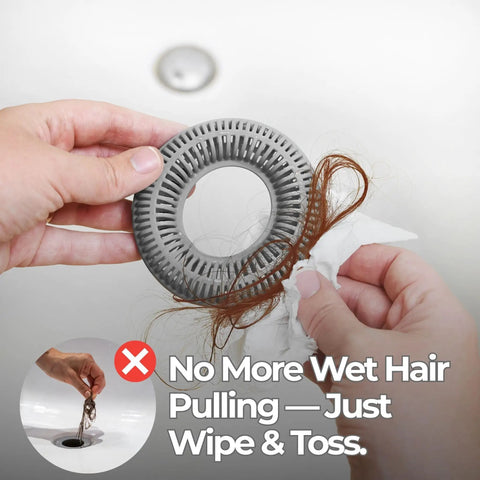 Using Hair Catcher For Shower Drain And Bathtub - Reusable Silicone Stopper And Strainer For Clog Prevention, Gray