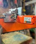 12V Electric Chainsaw Sharpener Bar Mounted Grinder Kit with Quick Mount and Swivel Guide on chainsaw bar