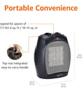 Ceramic Space Heater Portable Indoor Heating Solution With Overheat And Tip Over Protection Thermostat Non Oscillating shown with handle
