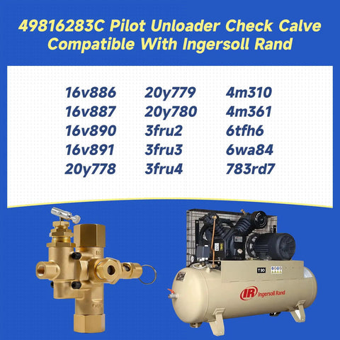 Inline Piloted Unloader Check Valve With Relief For Air Compressors Five Eighth Inch Inlet And One Half Inch Female NPT Outlet Adjustable Throttle Control Pro Grade Heavy Duty Pneumatic Valve For Industrial Systems, brass valve