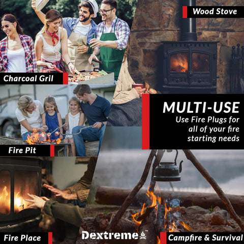 Waterproof Windproof Fire Plugs 50 Pack Fire Starter Pellets For Campfires, Emergencies, Survival, Fire Pits And Grills, multi-use scenes