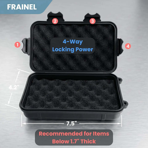 Beefy Rugged Storage Shell With Dense Foam Core Built To Lock Down 3.5 Hard Drives And Portable Ssds Plus Nvme Chips, open case, 4.2"x7.5".