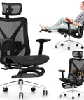 Ergonomic Office Chair With Footrest And 135 Degree Recline For All Day Comfort, adjustable lumbar, 3D armrests, steel base