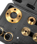 WEN solid brass router template and guide bushing set in a plastic case, 11-piece kit with 1-3/16-inch base plate