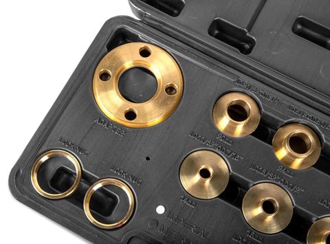 WEN solid brass router template and guide bushing set in a plastic case, 11-piece kit with 1-3/16-inch base plate