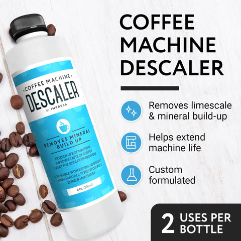Descale And Clean Like A Pro Coffee Machine Descaler Bundle For Keurig K-Duo And K-Cup Brewers 8 oz descaling bottle with text