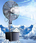 Heavy Duty Standing Mist Fan With 120 Degree Rotation And Powerful Settings 26 Inch Outdoor Cooling Spray Floor Blower for Patios.