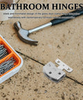 Beefed Up Heavy Duty Glass Door Hinges Pivot Hinge Set Stainless Steel 2 Pack For Quick Mounting Strong Load Bearing Cabinet And Bathroom Mirror Doors Ideal For Residential And Commercial Use, stainless hinge parts with screws and hammer