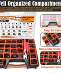 327 Piece Spring Hose Clamp Assortment Kit With Pliers And Tweezers For Fuel Line Vacuum Silicone Air Hoses 6 To 38mm Carbon Steel Heavy Duty Fixin case with organized compartments and removable small parts