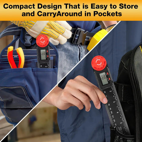 Digital Angle Finder Protractor Ruler 7 Inch 200mm Angle Measuring Tool Easy Grip Design stored in pocket and easy to carry.