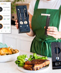 ProTemp 2 Plus Wireless Meat Thermometer With Temperature Controller, shown with probe, stand, and digital display in kitchen setting
