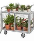 Badass 7 In 1 Convertible Platform Truck With Swivel Casters And Detachable Wire Cages For Heavy Duty Warehouse Material Transport Gonna Handle Any Load Legit Fast with potted plants