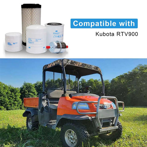 All-In-One Kubota RTV900 Maintenance Filter Kit Pro-Grade Hydraulic Engine And Fuel Filters with RTV900 tractor outdoors