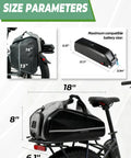 40L Hard Shell Ebike Battery Bag For Rear Rack Waterproof Storage Case With Independent Battery Compartment And Detachable Divider