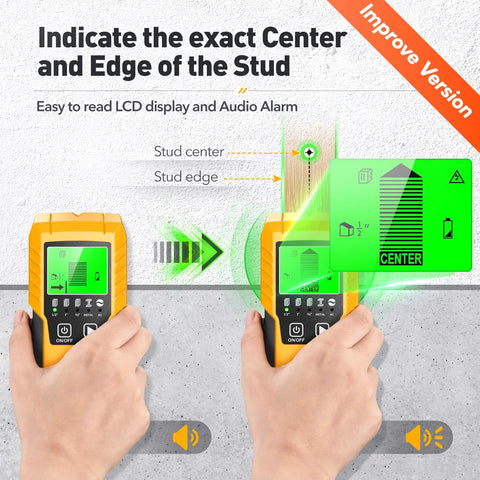 5 In 1 Wall Scanner And Stud Locator displaying stud location on LCD screen