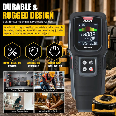 Solid Five In One Stud Finder Wall Scanner With Bright Laser Line For Dead On Wood Stud And Live Wire Detection Slick Pipe Scan Moisture Check Essential Handyman Tool For Homeowners