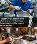 Beast Pro Grade Portable Pneumatic Metal Nibbler Cutter, lightweight tool for precise metal trimming, used on metal sheets