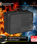 Fireproof Photo Storage Box With Lock 16 Inner 4x6 Photo Cases Water Resistant Collapsible Organizer Against Fire and Water
