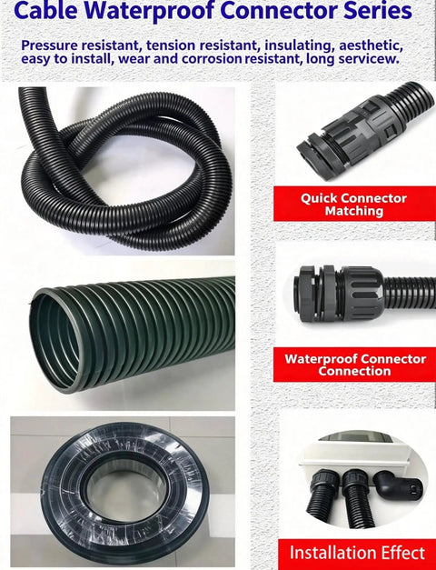 Rock Solid Fire Resistant Corrugated Conduit Pipe For Heavy Duty Wire And Cable Routing Battle Ready With Flexible Design for cable management