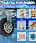 Five Inch Heavy Duty Casters Set Of Four Premium Swivel Rollers Built Tough As Nails Featuring Non Marking Rubber Wheels for versatile use.