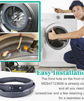Washer Door Boot Seal Replacement For LG And Kenmore Fits WM8100HVA WM8000HVA WM4070HVA WM4270HVA And More Top Notch Gasket With Same Quality As AP5668418 PS6448330 3 Year Warranty. Gray rubber front-load washer door boot seal shown with installation view.