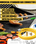 Safety System Kit For Natural Gas Lines Three Quarter Inch ID 48 Inch Flexible Gas Hose Mobile Kitchen Connector