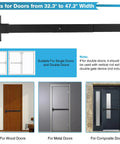 Stainless Steel Door Push Bar Panic Exit Device With Handle Lever Black 32 Inch Heavy Duty for Doors 32 to 47 Inch