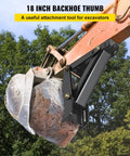 Heavy Duty Backhoe Thumb Attachment Weld On Adjustable Boom For Excavator And Tractor 18 Inch Tooth Plate Half Inch Thick