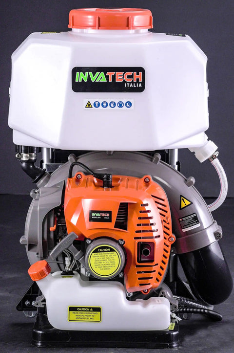 Backpack Mosquito Fogger Mister Duster Sprayer Model 870 for Killer Backyard Pest Control with white and orange design