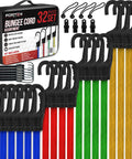 All Purpose Bungee Cord Set 32 Pack With 10 18 24 32 40 Inch Cords And 8 Inch Canopy Tarp Ball Ties Plastic Coated Hooks