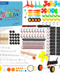 276 Piece DC Motor Kit For DIY Science Projects With Motors LED Light Vanes Propellers Battery Holder Plastic Gears Switches