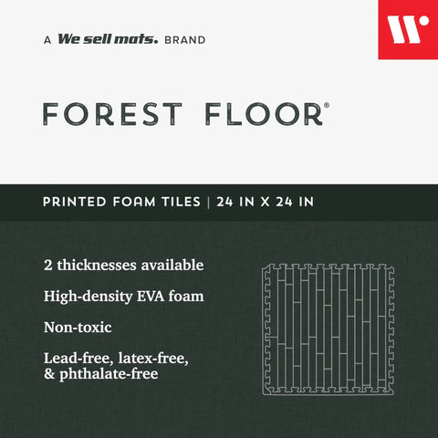Interlocking Foam Floor Tiles 3/8 Inch Thick With Slick Wood Grain Look Anti Fatigue Mats Slate Color 24x24 Inches 24 Sq Ft Coverage