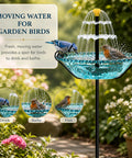 Solar Powered Bird Bath Fountain With Stake Stand For Garden Patio And Yard Outdoor Water Feature That Attracts Birds Sun Driven Pump