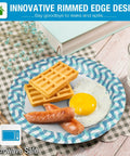 Heavy Duty 10 Inch Paper Plates Bulk Pack Thickened Disposable Dinner Plates For Holidays, Parties, Picnics And Everyday Use Sturdy Yet Lightweight Eco Friendly Renewable Materials 100 Count with breakfast served on a plate