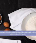 Ultra Thick Cotton Dish Cloths 4 Pack 13x13 Inches, Quick Dry Kitchen Wash Rags, Absorbent And Lint Free, White, with bowl and eggs